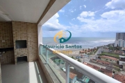 Apartamento em Mongaguá, bairro Vera Cruz, 2 dormitórios sendo 1 suíte, terraço gourmet com vista para o mar, Residencial frente ao mar e com lazer completo, piscina com borda infinita.