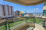 Apartamento em Mongaguá, bairro Jardim Marina, 1 suíte, banheiro social, sacada com churrasqueira, vista para o mar, Residencial com lazer completo, piscina aquecida.