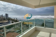 Apartamento em Mongaguá, bairro Vila Atlântica, 2 dormitórios sendo 1 suíte, sacada gourmet, vista para o mar, lazer com salão de festas, jogos, piscina e academia.