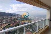 Apartamento em Mongaguá, bairro Vila Atlântica, 2 dormitórios sendo 1 suíte, sacada gourmet, vista para o mar e serra, lazer com salão de festas, jogos, piscina e academia.