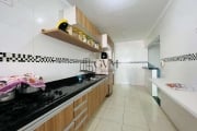 Apartamento com 3 dorms, sacada gourmet Caiçara, Praia Grande