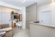 Excelente sala comercial decorada de 43,62m2 com 1 vaga de garagem coberta e escriturada. Localizado no bairro auxiliadora. Edifício com elevador e portaria presencial....