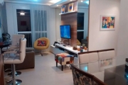 Lindo apartamento de 3 dormitórios, SEMI MOBILIADO. &lt;BR&gt;O apartamento possui 1 suíte, com mais 1 banheiro social, piso laminado de alto padrão e armários em todas as peças e 1 vaga de garagem co