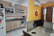 Excelenta apartamento garden com dois sormitórios, living para dois ambientes, cozinha americana, sacada/pátio com churrasqueira.&lt;BR&gt;Condominio com infra completa