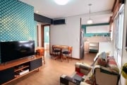 Excelente apartamento com 2 suítes totalmente mobiliado, inclusive com os eletrodomésticos , 49,62m², ótimo living, cozinha americana montada. Totalmente refrigerado, com split instalado na sala e nas