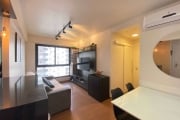 Apartamento com 58m², andar alto, composto por 2 (dois) dormitórios, sendo um deles suíte, living com cozinha americana e churrasqueira.&lt;BR&gt;Box duplo coberto para 2 (dois) carros.&lt;BR&gt;&lt;B