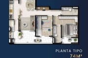 Apartamento com 2 dormitórios à venda, 74 m² por R$ 483.072 - Esplanada Independência - Taubaté/SP