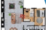 Apartamento com 2 dormitórios à venda, 68 m² por R$ 590.000,00 - José Menino - Santos/SP