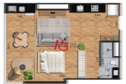 Apartamento à venda, 39 m² por R$ 385.000,00 - José Menino - Santos/SP