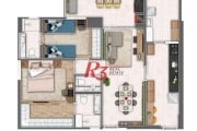 Apartamento com 2 dormitórios à venda, 87 m² por R$ 1.400.000 - Gonzaga - Santos/SP