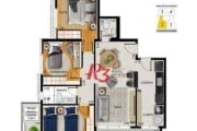 Apartamento com 3 dormitórios à venda, 116 m² por R$ 1.830.000,00 - Embaré - Santos/SP