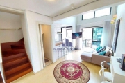 APARTAMENTO DUPLEX MOBILIADO À VENDA EM MOEMA, 44 M², ED. INTERNATIONAL DUPLEX RESIDENCE, AV. IBIJAÚ, 355, 1 DORMITÓRIO, 1 SUÍTE, 1 VAGA