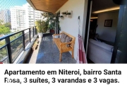 Asset Imóveis vende apartamento com 3  varanda e 3 suítes, 215m², por R$ 1.590.000 - Santa Rosa - Niterói/RJ