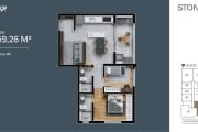 Apartamento 2 quartos  na planta no Novo Mundo