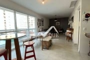 Apartamento lindo, lazer, única torre, vista parcial para mar, 3 dorms e 2 vagas privativas com varanda gourmet.