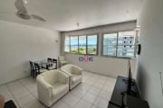 Apartamento esquina com a praia, de frente, 2 quartos, 1 vaga coletiva, portaria 24h