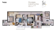 Apartamento com 3 dormitórios à venda, 109 m² por R$ 1.913.740,44 - Cacupé - Florianópolis/SC