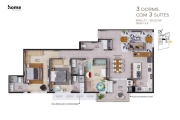 Apartamento com 3 dormitórios à venda, 125 m² por R$ 2.263.859,26 - Cacupé - Florianópolis/SC