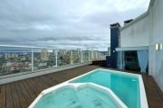 Terraço privativo com vista mar, piscina e ofurô, área gourmet, 3 quartos e 3 vagas à venda em Barreiros.