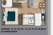 Apartamento 36m² Perdizes 2 dormitórios sacada sem vaga Salão de Festa Coworking FirePlace Playgroud