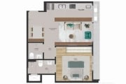 Centro | Apartamento 1 suíte + 1 vaga e hb