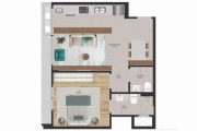 Centro | Apartamento 1 suíte + 1 vaga e hb