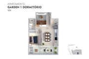 Trindade | Apartamento garden 1 dorm