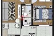 Apartamento tipo para venda com 1 quarto, 26m²