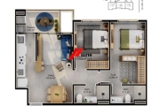 Apartamento de 2 Dormitórios sendo 1 Suíte a venda Jardim Cacupé Florianópolis.