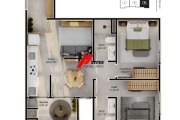 Apartamento a venda no Jardim Cacupé Florianópolis com 2 dormitórios sendo 1 suíte.