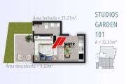 Studio Garden com Área Privativa ? 600m da UFSC | Smart 1 Trindade