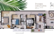 Apartamento a venda de 3 dormitorios com 2 suites no bairro cacupé