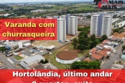 Hortolândia, último andar com churrasqueira, 2 quartos, suíte e varanda