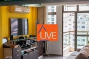 Live vende apartamento com 2 quartos, 2 vagas, 1 suite.