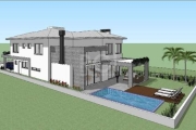 Projeto aprovado, obra ainda não iniciada.&lt;BR&gt;Excelente residência com 4 suítes, espaço gourmet, piscina, suíte master com 60m² totais.&lt;BR&gt;386m² em lote de 554m² no AlphaVille Toscana.&lt;