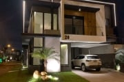 Linda casa nova à venda no condomínio Villagio Piacenza, localizado em Central Parque, Cachoeirinha/RS. Com 211m² de área privativa, 3 quartos sendo 3 suítes, 5 banheiros, churrasqueira, piscina, play