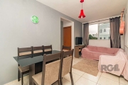 Apartamento em andar alto com 45m², distribuídos em 2 dormitórios, living 2 ambientes, cozinha americana, área de serviço e banheiro social Possui 1 vaga de garagem Condomínio com infraestrutura conta