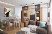 Ótimo apartamento estilo LOFT, no Condomínio Copacabana, bairro Tristeza, fundos, com 49,12m² de 1 dormitório e vaga. Possui living amplo, 1 dormitório estilo loft com divisão por móvel sob medida con