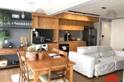 Apartamento de 66 m² a venda na Vila Marina, com 2 dormitórios sendo 1 suíte, 2 banheiros, cozinha americana, lavanderia, mobiliado, varanda, academia