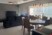 Apartamento134m2, Varanda Gourmet integrada com a sala, Ar condicionado, 3 suítes, móveis planejados, 2 vagas de garagem cobertas, deposito privativo