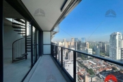 Cobertura Duplex nova na Vila Olímpia com 77m2,  conceito aberto, terraço, varanda, com vaga de garagem, condomínio completo