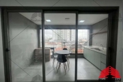 Apartamento Tatuapé próximo ao metrô com 37 metros, 1 quarto, sala com cozinha, Sacada Grill, ar condicionado, 1 banheiro, 1 vaga, piscina, e mais