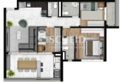 Apartamento à venda no Brooklin - Novo. 3 dormitórios  1 suite 2 vagas