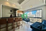 Apartamento beira mar, reformado, 1 dormitório, 2 vagas, lazer, Pitangueiras, Guarujá/SP.