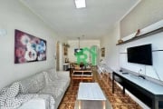 Apartamento beira mar, vista mar, 2 dormitórios (1 suíte), 1 vaga, Pitangueiras, Guarujá/SP.