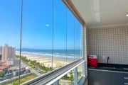 Vista mar incrível! Entrada + mensais. Sacada ampla, lazer completo, 2 dorm com suíte no Maracanã Praia Grande