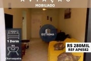 Apartamento com 1 dormitório 80m da praia , Mobiliado  à venda,  por R$ 280.000,00 - Aviação - Praia Grande/SP