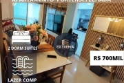 Apartamento com Vista para o mar  Porteira Fechada com 2  Suites à venda, 91 m² por R$ 700.000 - Tupi - Praia Grande/SP