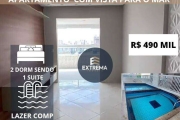 Apartamento com Vista para o Mar com 2 dormitórios sendo 1 suite  à venda, 90 m² por R$ 480.000,00 - Tupi - Praia Grande/SP