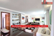 Apartamento R. Guarujá, 61 - Mirandópolis, 214m², 4 dorms, 4 vgs, dep., Condomínio Flor de Lotus